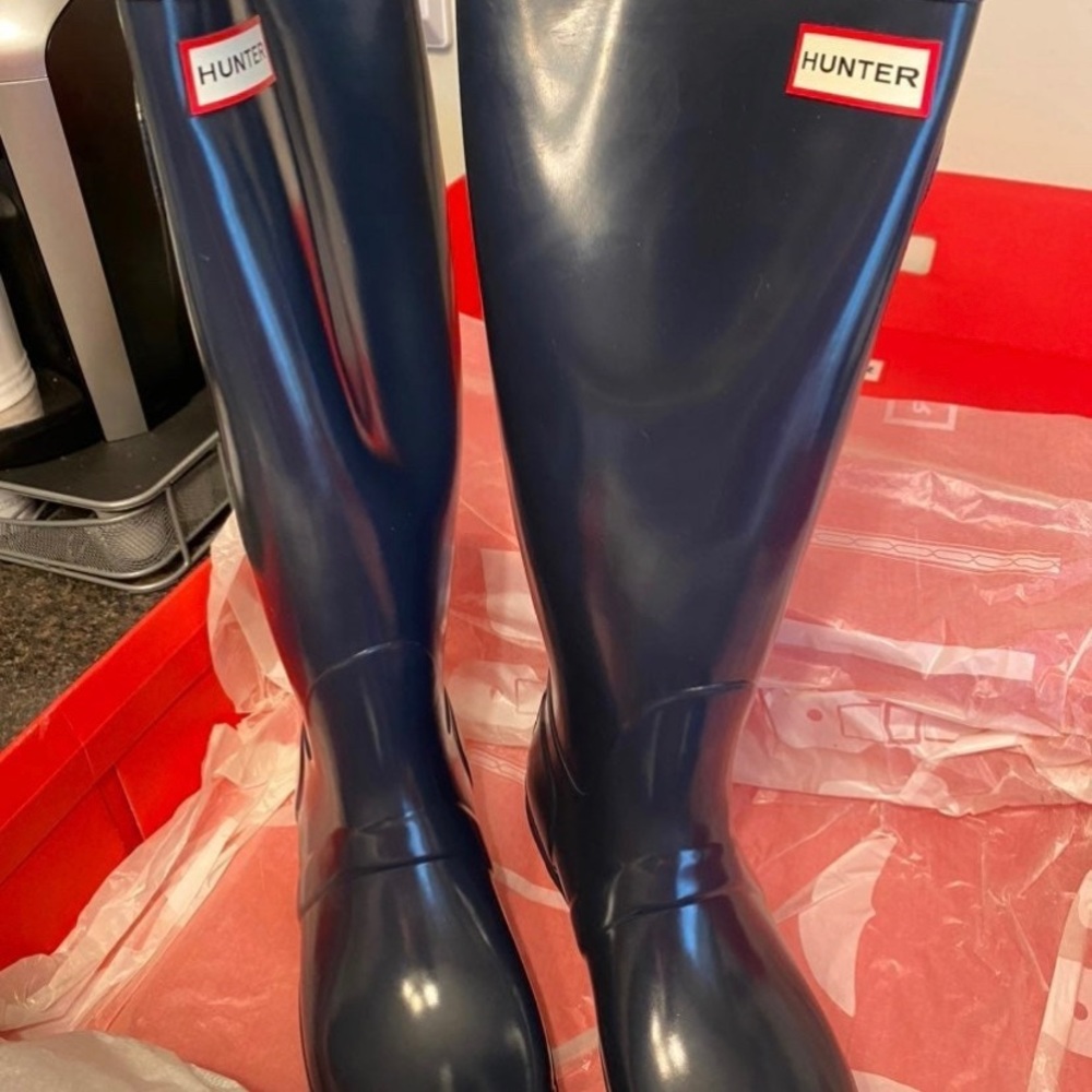 Womens Hunter Boots Size 10 Navy